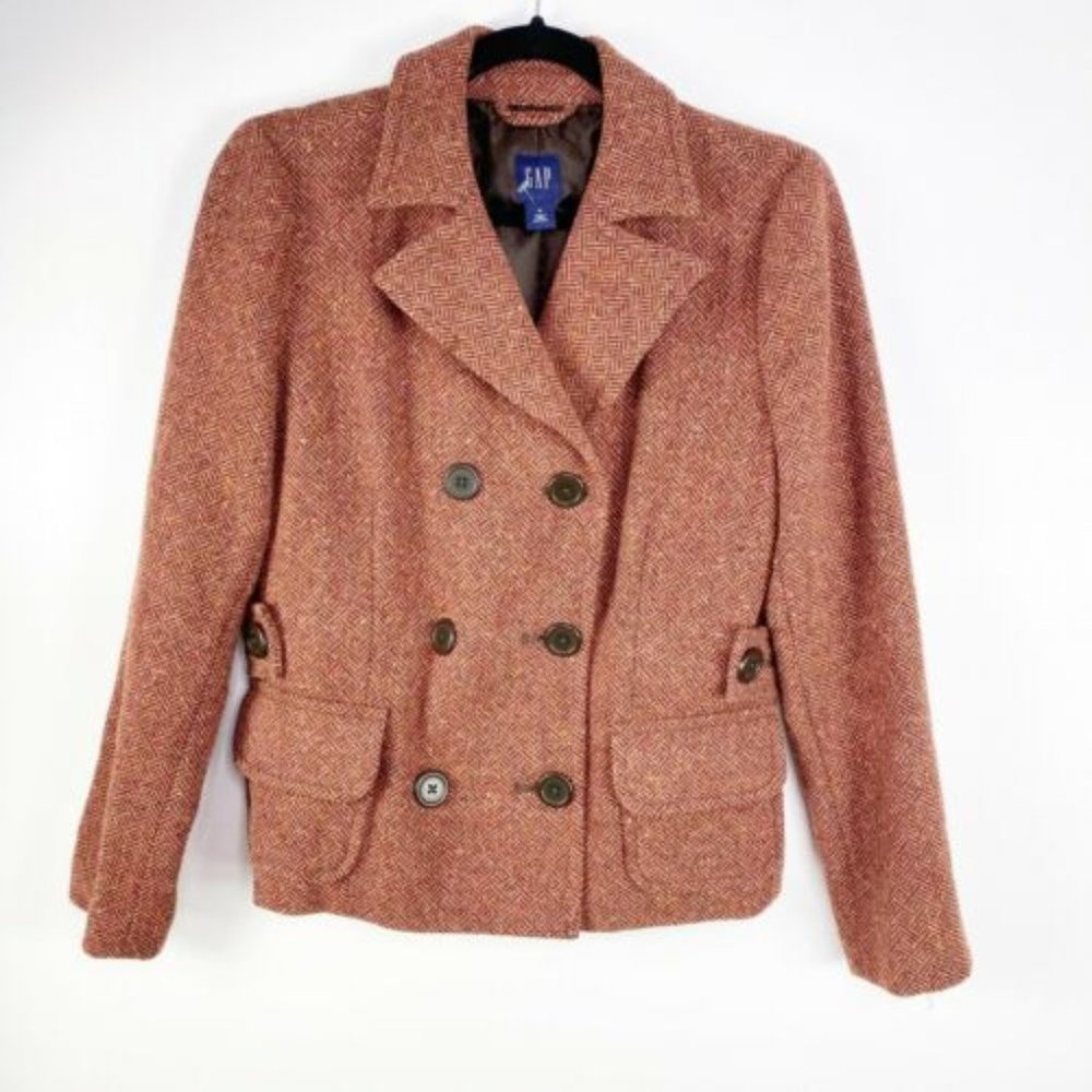 GAP Wool-blend Double-breasted Jacket Coat Size 0